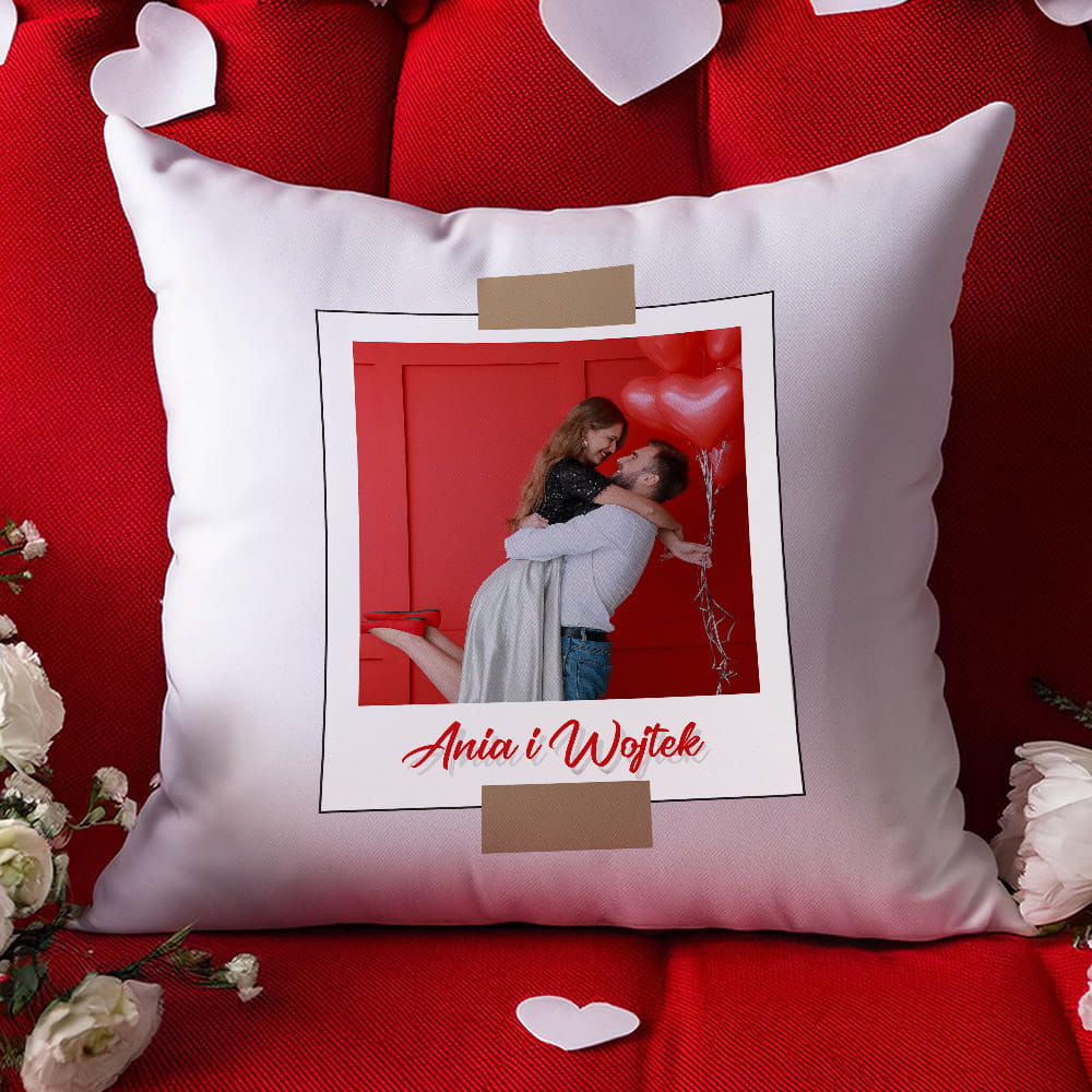 Poduszka Na Walentynki Ze Zdjęciem i Imionami