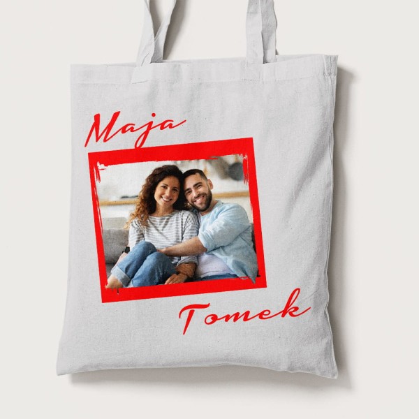 Torba Na Walentynki Ze Zdjęciem i Imionami