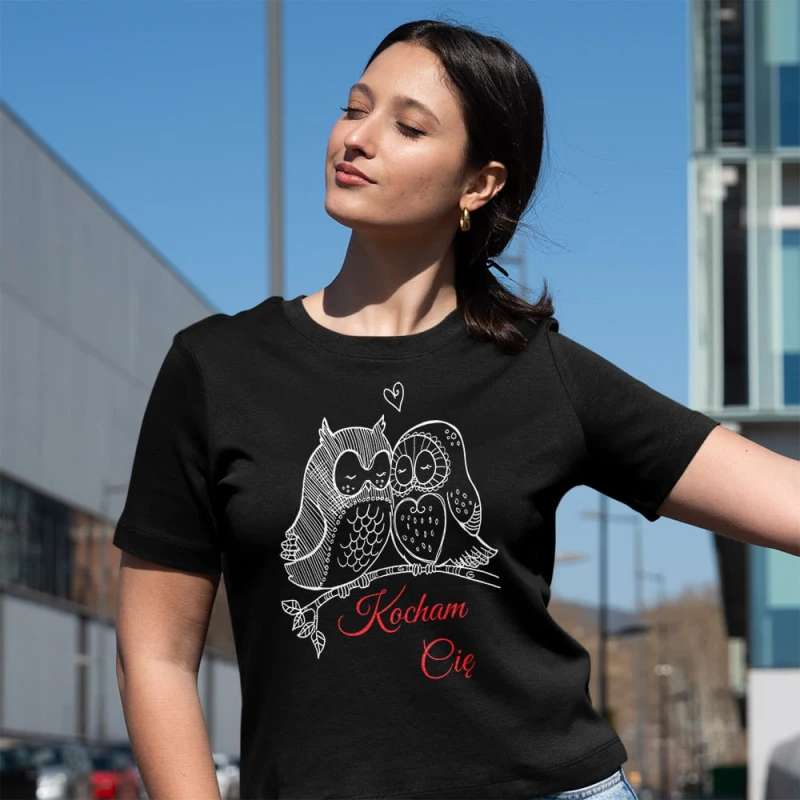 Koszulka Damska Na Walentynki Kocham Cię