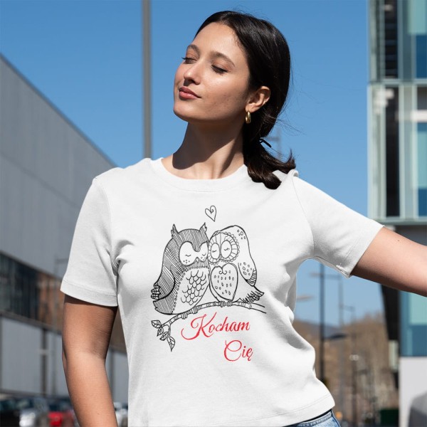 Koszulka Damska Na Walentynki Kocham Cię