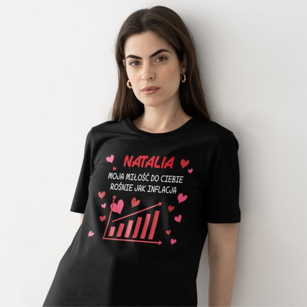 Koszulka Damska Na Walentynki Z Imieniem