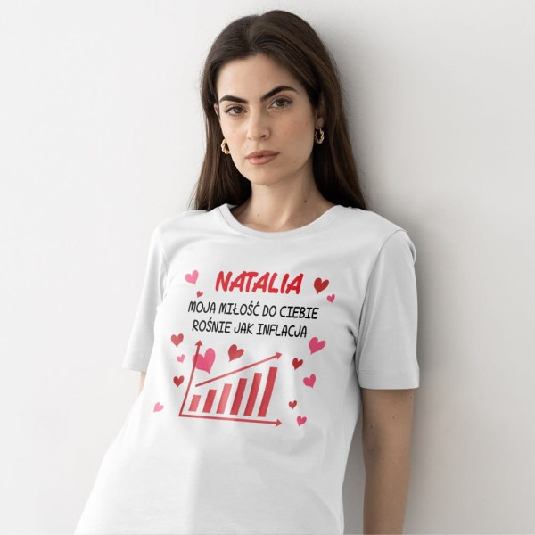 Koszulka Damska Na Walentynki Z Imieniem
