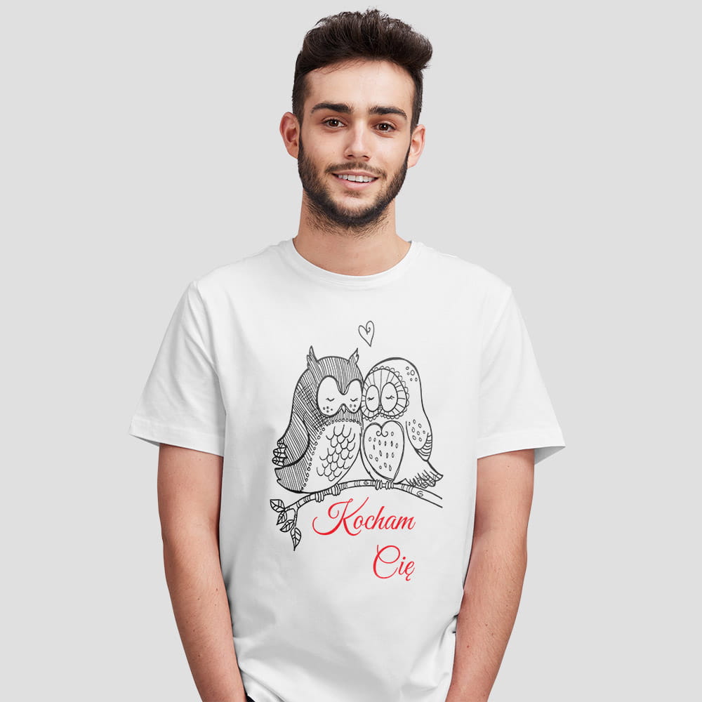 Koszulka Męska Na Walentynki Kocham Cię