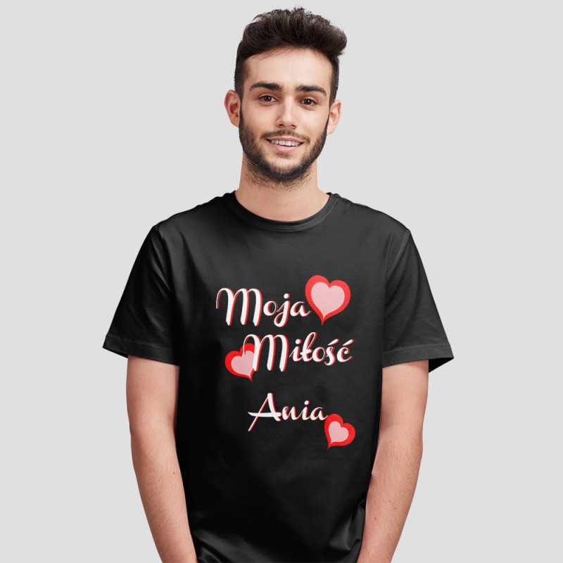 Koszulka Męska Na Walentynki Z Imieniem Moja Miłość