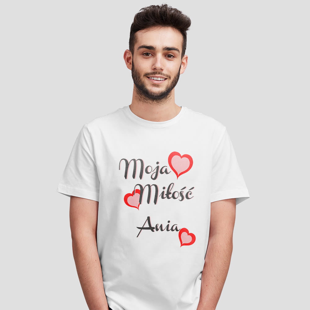 Koszulka Męska Na Walentynki Z Imieniem Moja Miłość