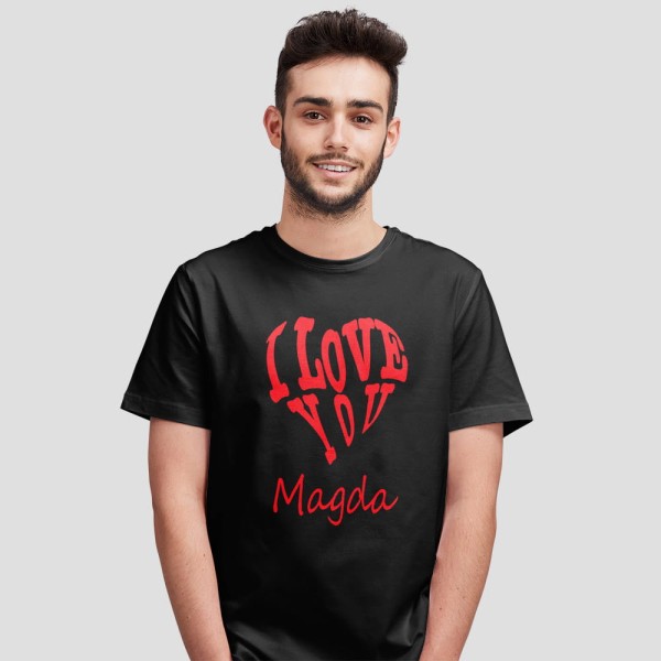Koszulka Męska Na Walentynki Z Imieniem