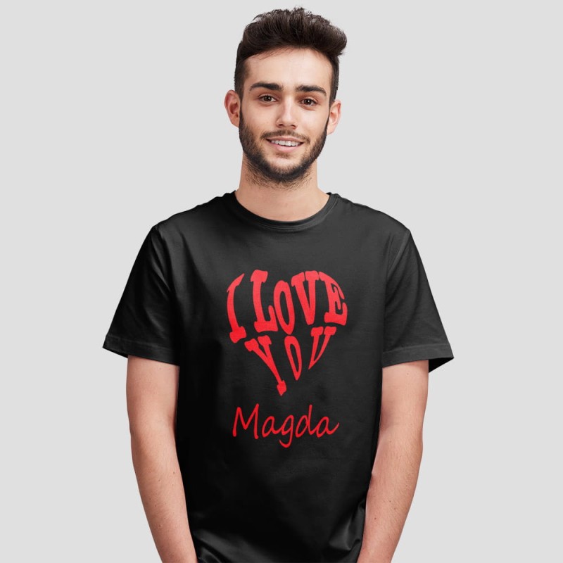 Koszulka Męska Na Walentynki Z Imieniem