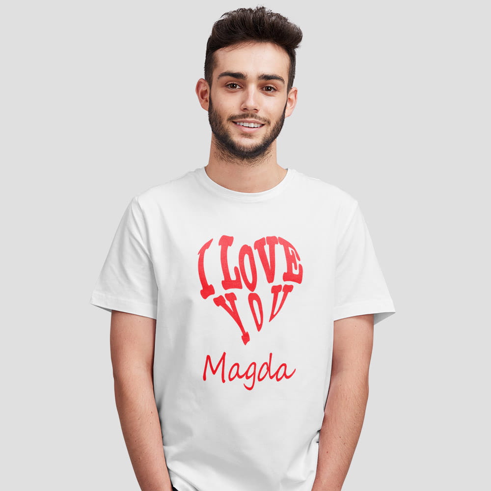 Koszulka Męska Na Walentynki Z Imieniem