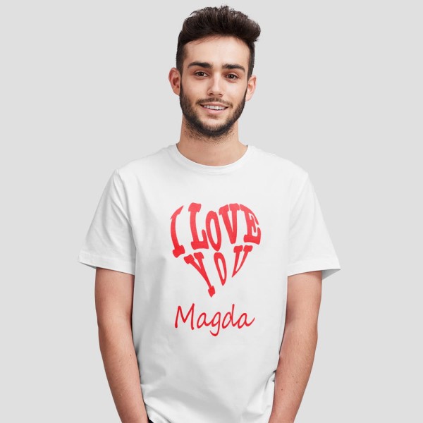 Koszulka Męska Na Walentynki Z Imieniem