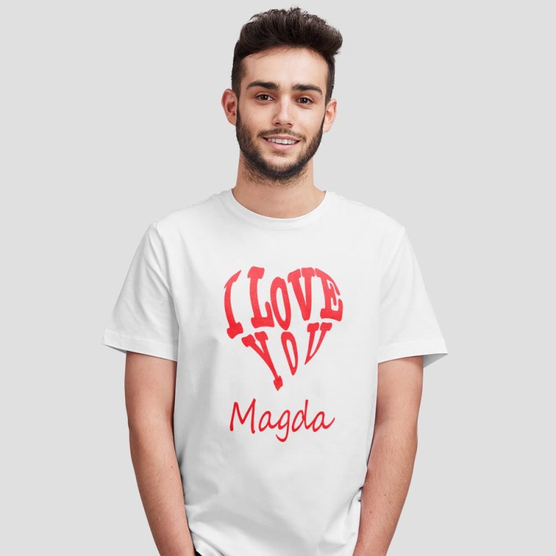 Koszulka Męska Na Walentynki Z Imieniem