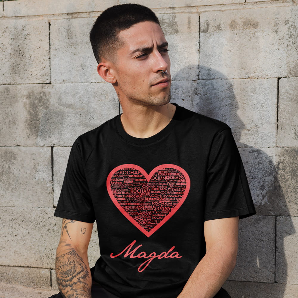 Koszulka Męska Na Walentynki Z Imieniem