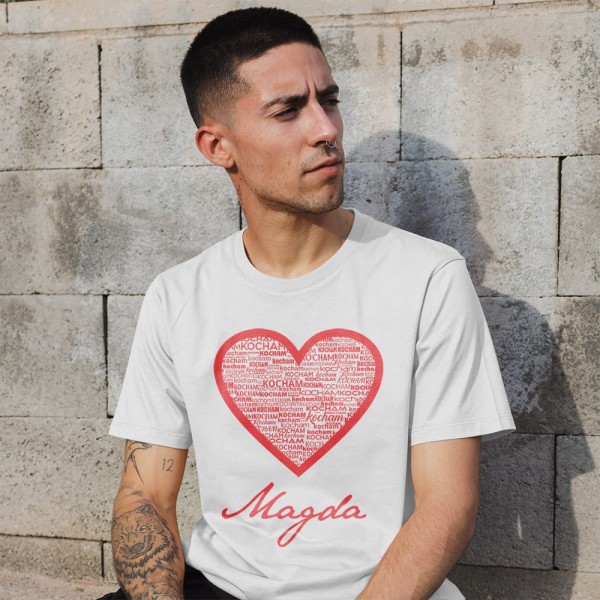 Koszulka Męska Na Walentynki Z Imieniem