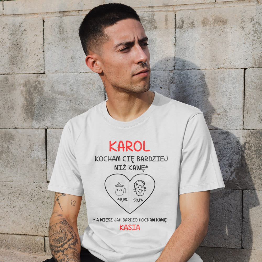 Koszulka Męska Na Walentynki Z Imionami