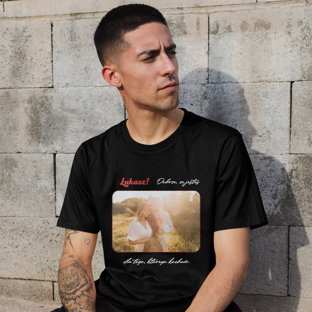 Koszulka Męska Na Walentynki Ze Zdjęciem I Imieniem