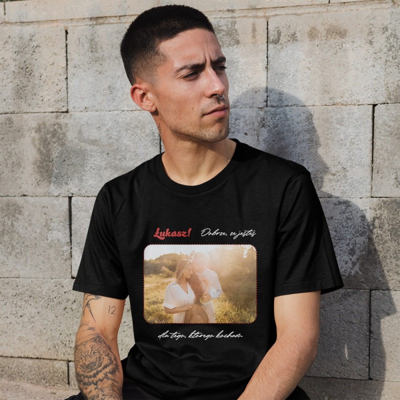 Koszulka Męska Na Walentynki Ze Zdjęciem I Imieniem