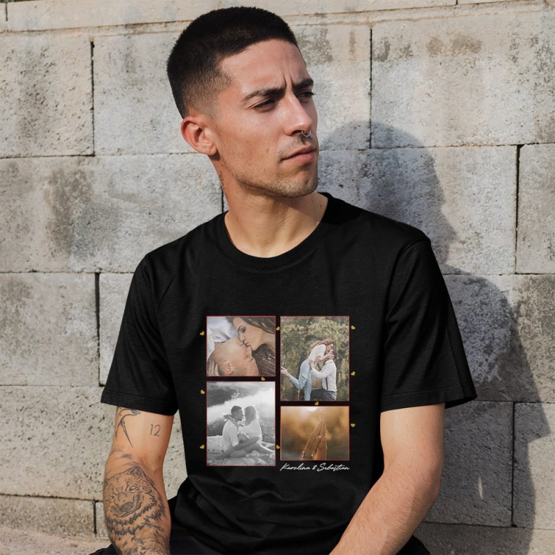 Koszulka Męska Na Walentynki Ze Zdjęciem I Imionami