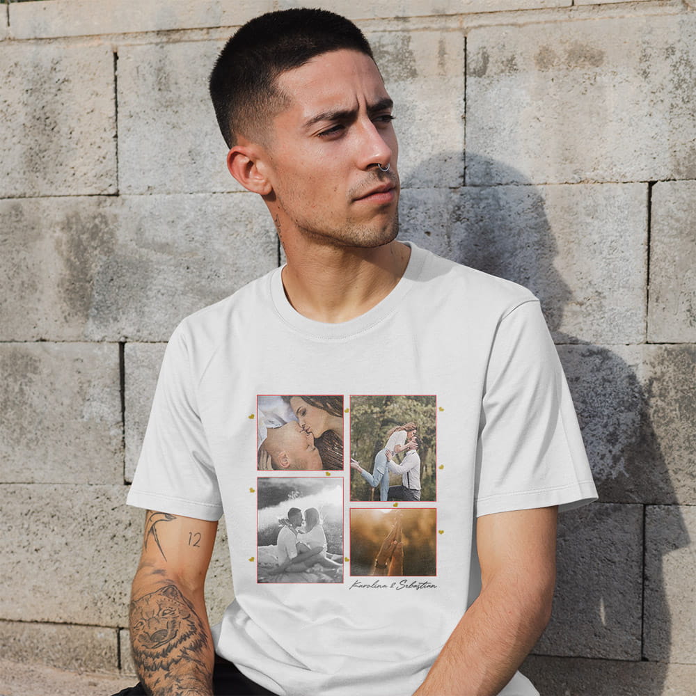 Koszulka Męska Na Walentynki Ze Zdjęciem I Imionami