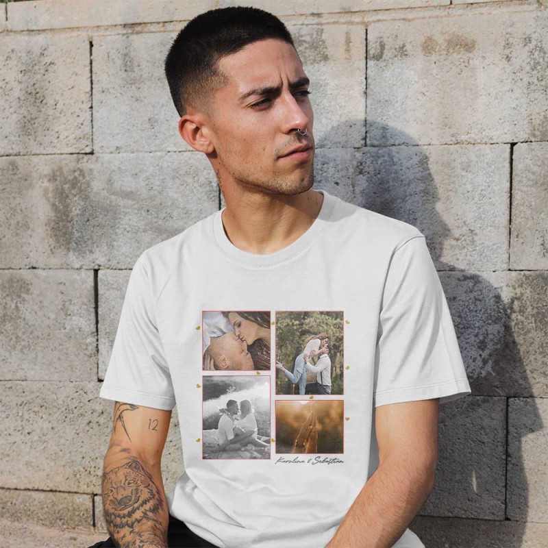 Koszulka Męska Na Walentynki Ze Zdjęciem I Imionami