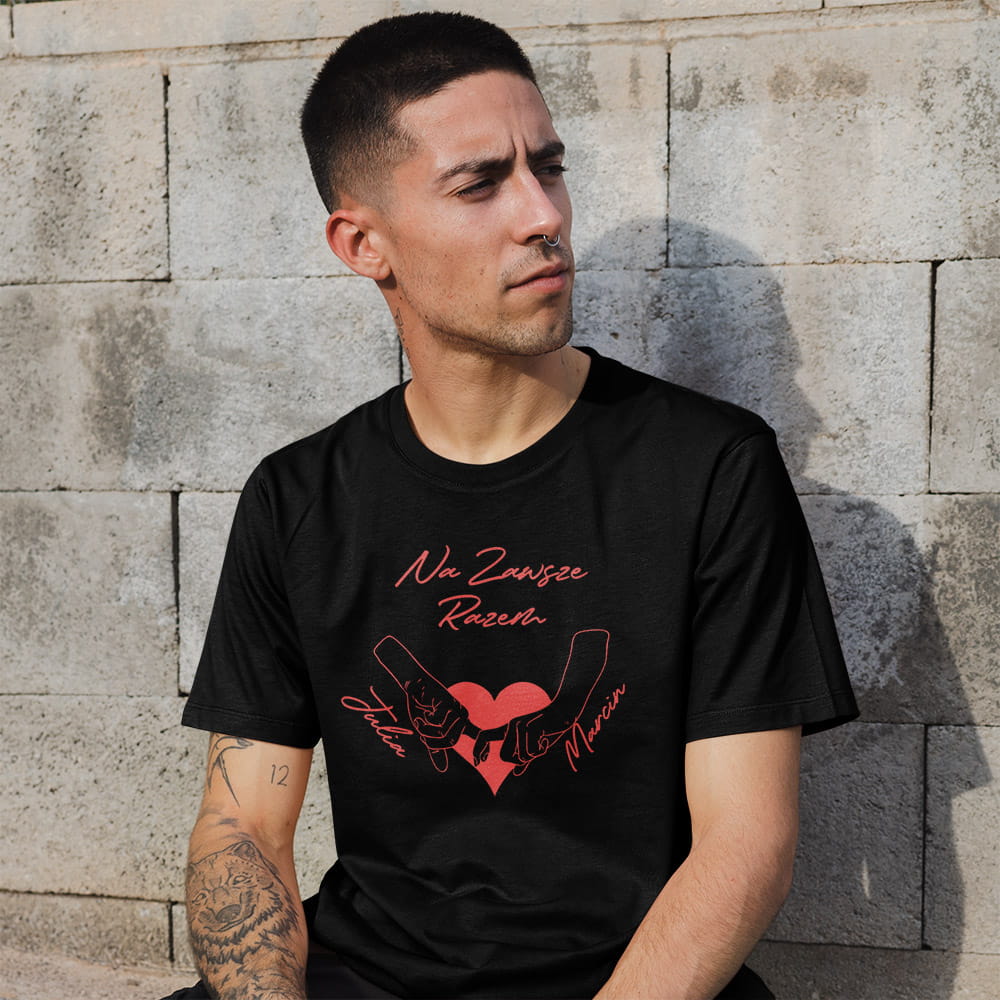 Koszulka Męska Na Walentynki Z Imionami