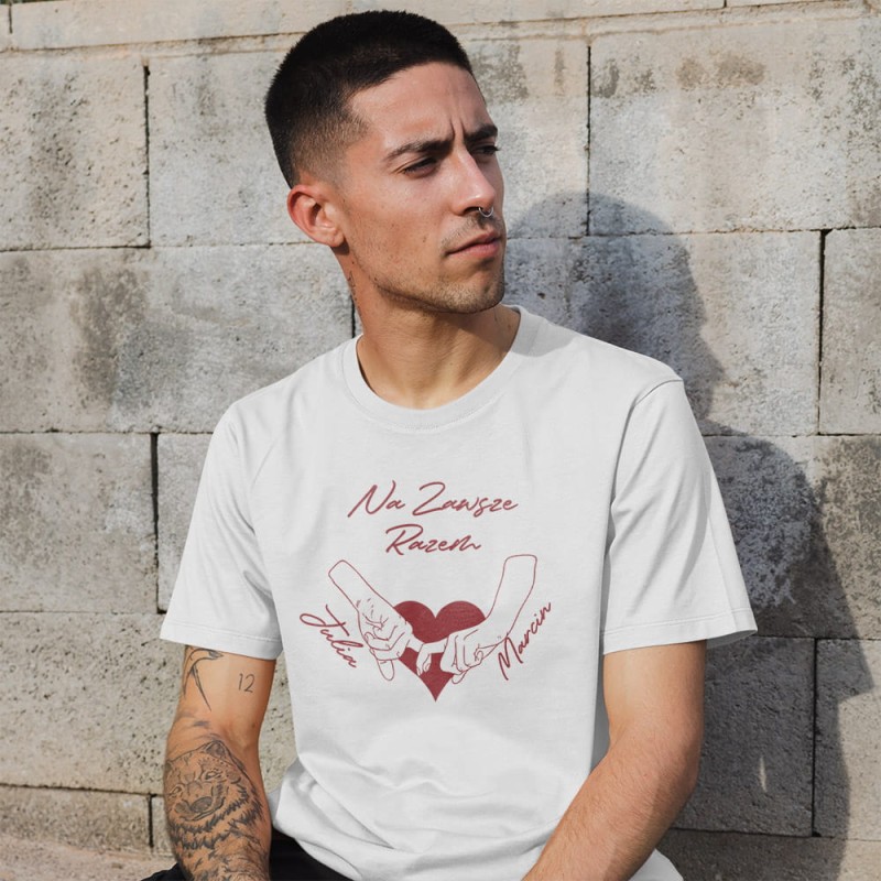 Koszulka Męska Na Walentynki Z Imionami