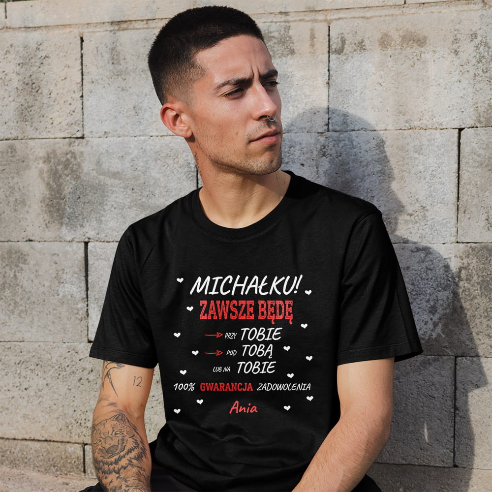 Koszulka Męska Na Walentynki Z Imionami