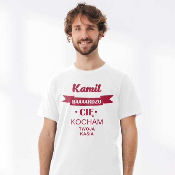 Koszulka Męska Na Walentynki Z Imionami