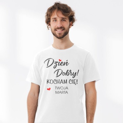 Koszulka Męska Na Walentynki Z Imieniem
