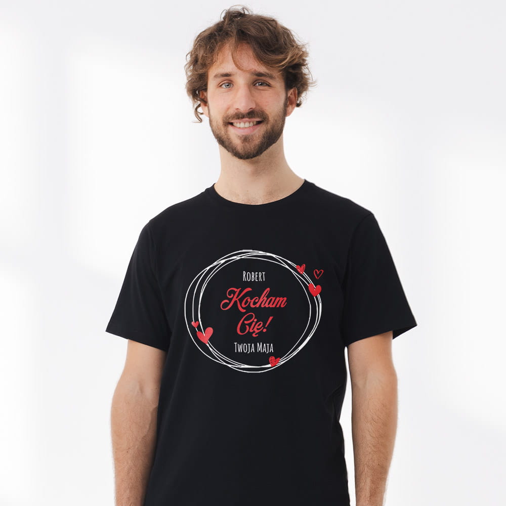 Koszulka Meska Na Walentynki Z Imionami
