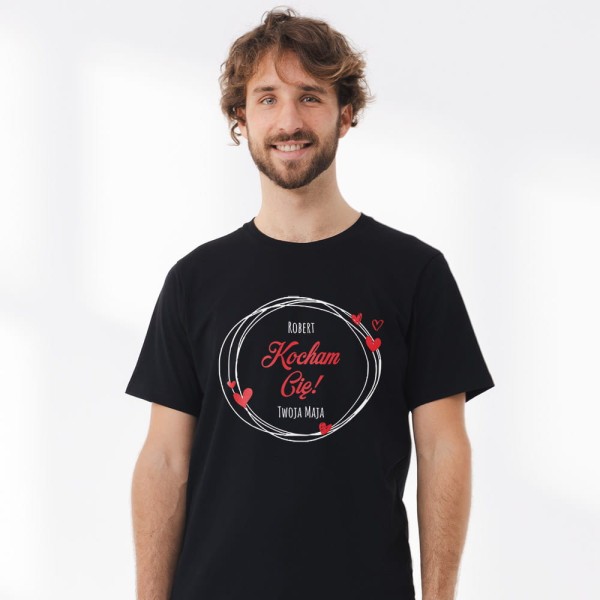 Koszulka Meska Na Walentynki Z Imionami