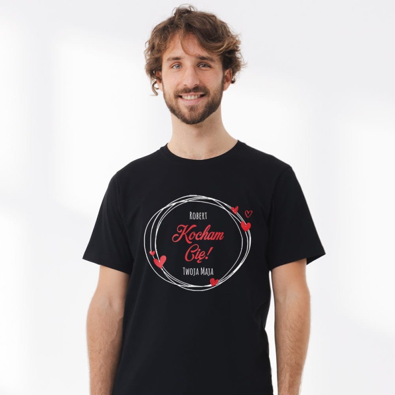 Koszulka Meska Na Walentynki Z Imionami