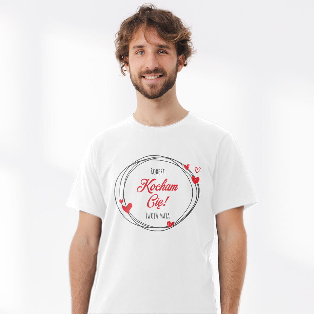Koszulka Meska Na Walentynki Z Imionami
