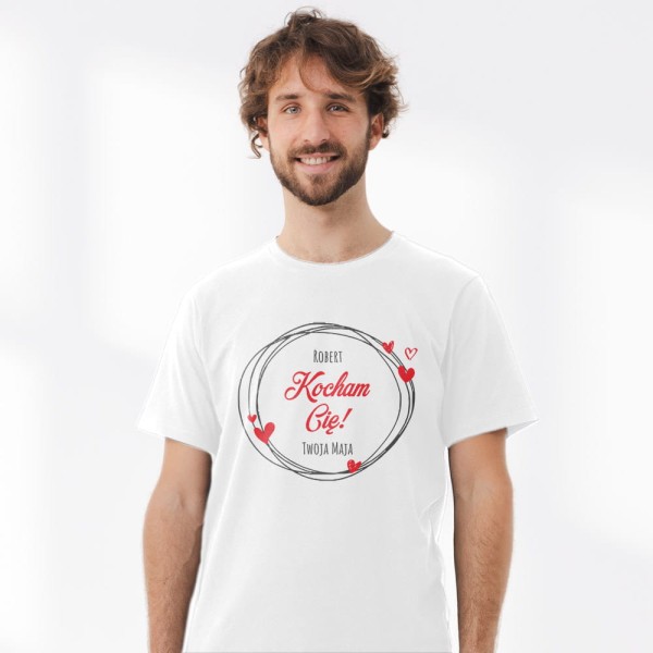 Koszulka Meska Na Walentynki Z Imionami