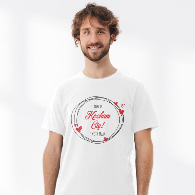 Koszulka Meska Na Walentynki Z Imionami