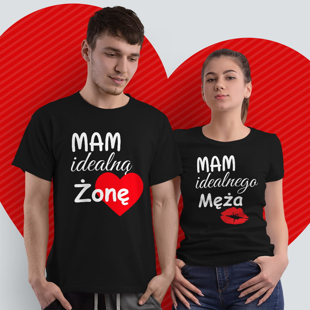 Zestaw Koszulek  Idealna Żona Idealny Mąż