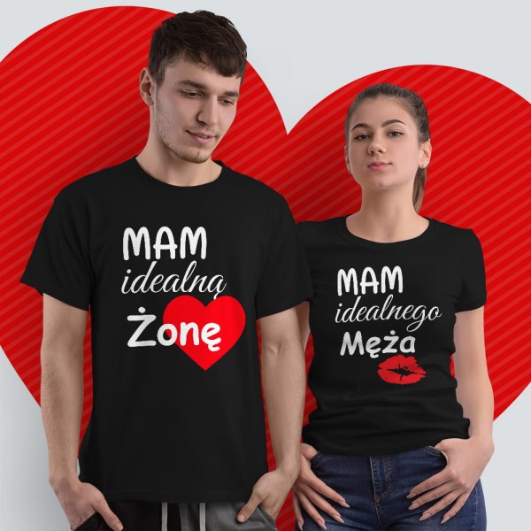 Zestaw Koszulek Na Walentynki Idealna Żona Idealny Mąż