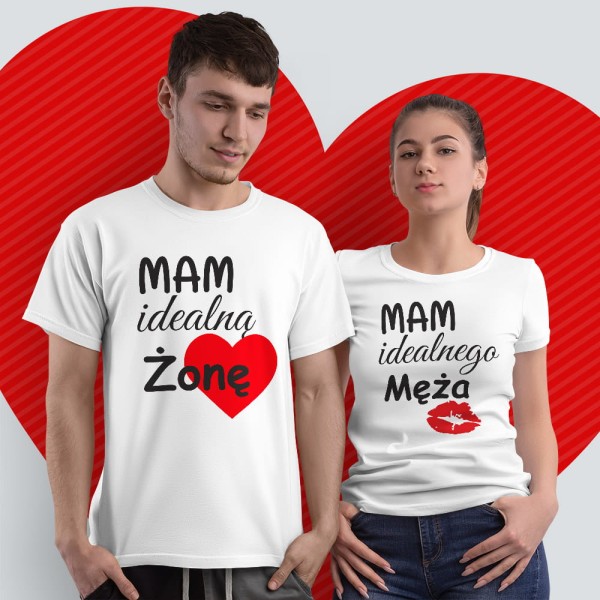 Zestaw Koszulek Na Walentynki Idealna Żona Idealny Mąż