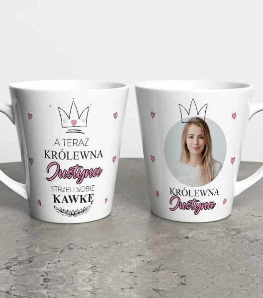 Kubek Latte Na Dzień Kobiet Z Imieniem i Zdjęciem – miniatura 1000 × 1134