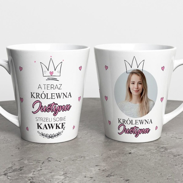 Kubek Latte Na Dzień Kobiet Z Imieniem i Zdjęciem