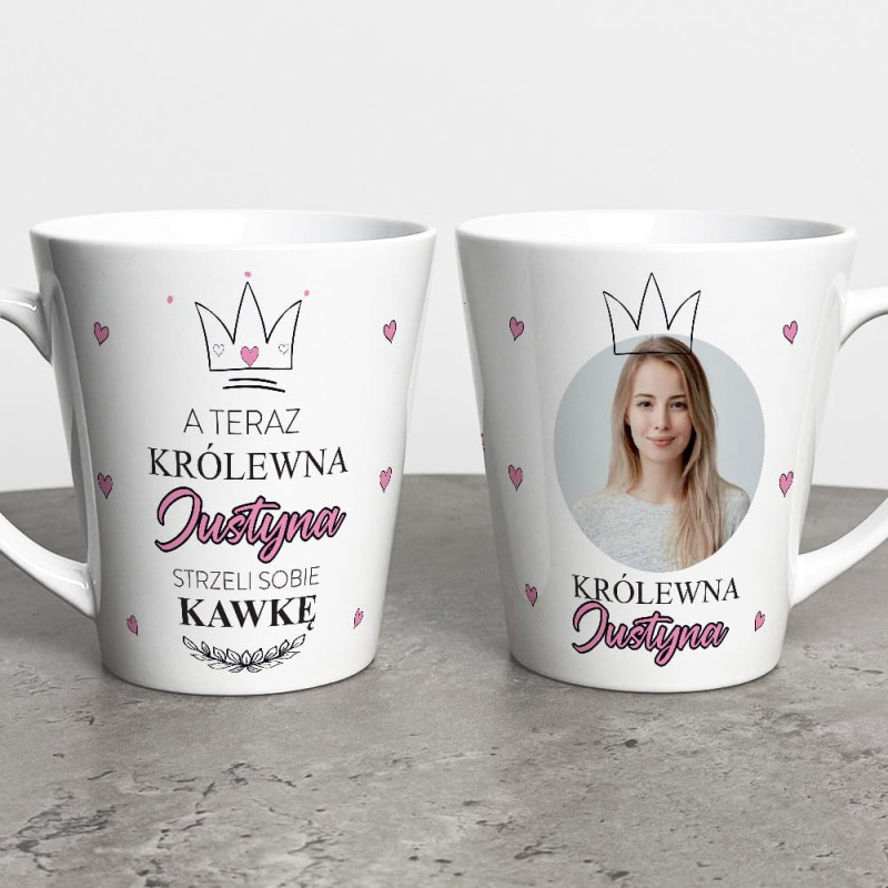 Kubek Latte Na Dzień Kobiet Z Imieniem i Zdjęciem