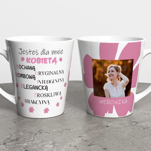 Kubek Latte Na Dzień Kobiet Ze Zdjęciem i Imieniem