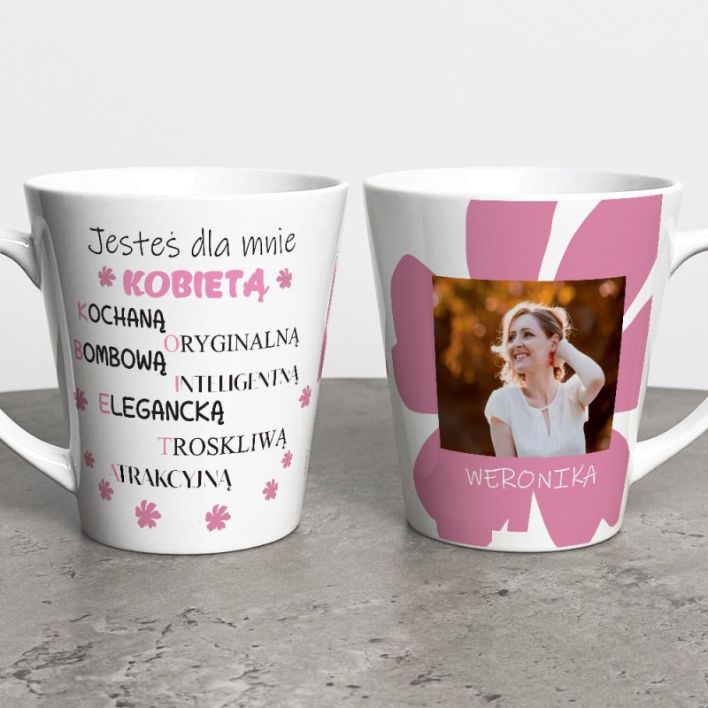 Kubek Latte Na Dzień Kobiet Ze Zdjęciem i Imieniem