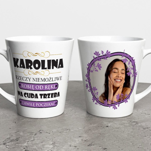 Kubek Latte Na Dzień Kobiet Ze Zdjęciem i Imieniem