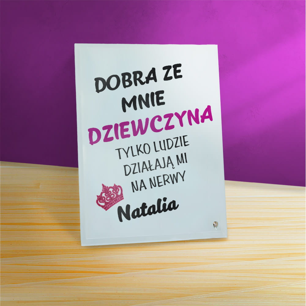 Ramka Na Dzień Kobiet Z Imieniem Na Szkle