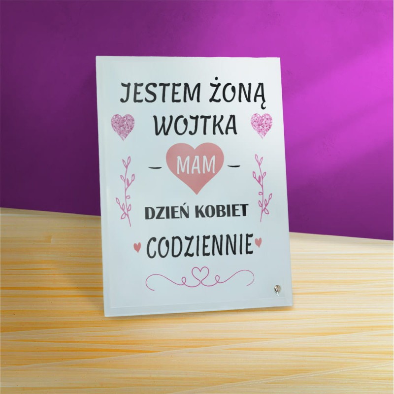 Ramka Na Dzień Kobiet Z Imieniem Na Szkle