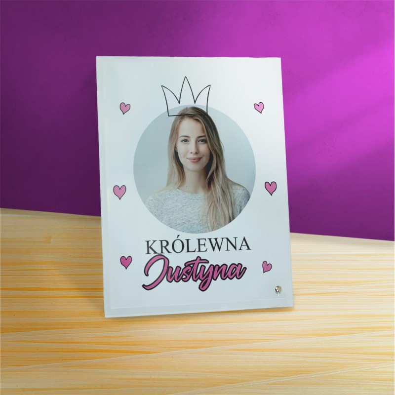 Ramka Na Dzień Kobiet Z Imieniem i Zdjęciem Na Szkle