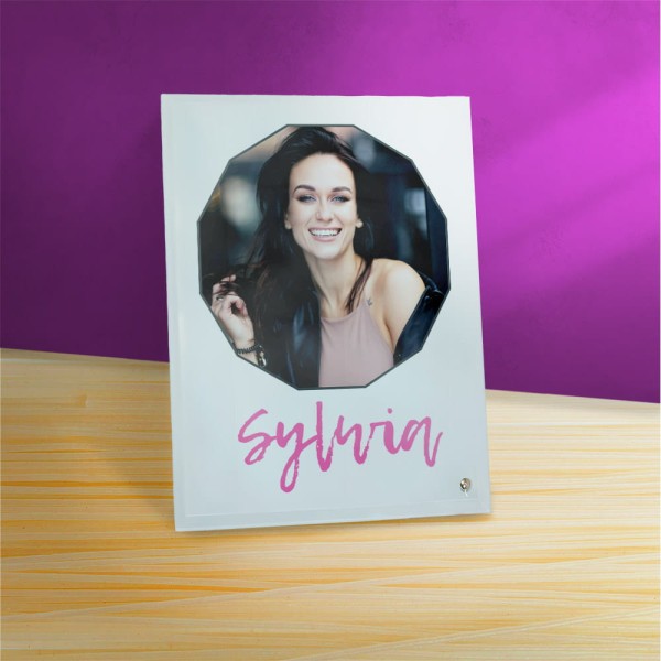 Ramka Na Dzień Kobiet Ze Zdjęciem i Imieniem Na Szkle