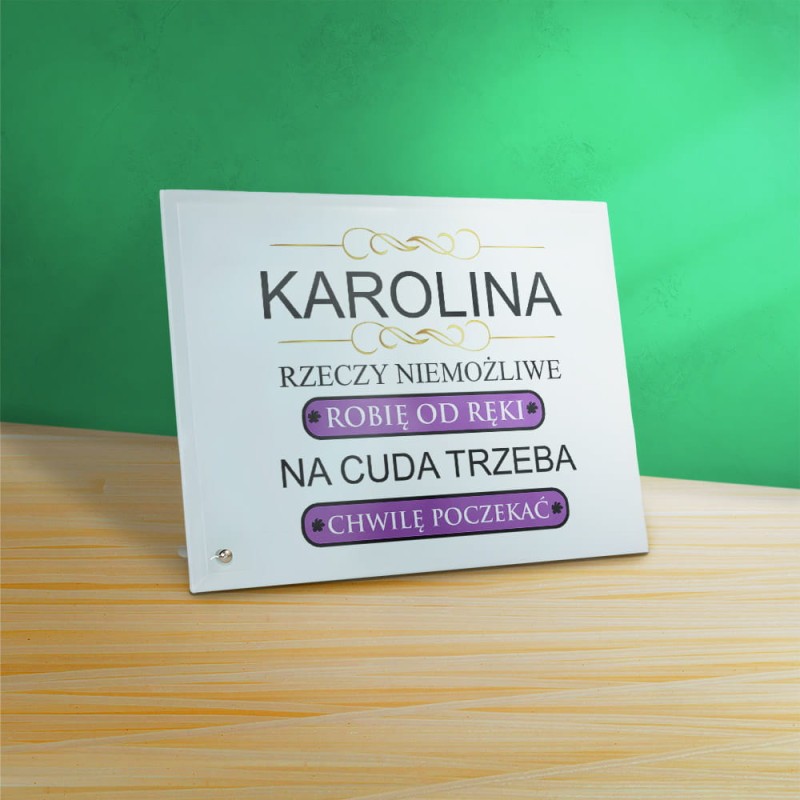 Ramka Na Dzień Kobiet Z Imieniem Na Szkle