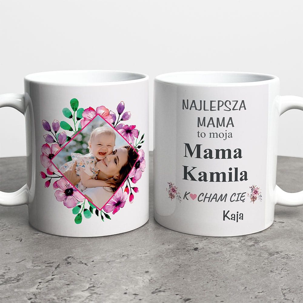 Kubek Na Dzień Mamy Ze Zdjęciem i Imieniem