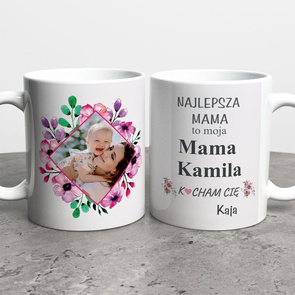Kubek Na Dzień Mamy Ze Zdjęciem i Imieniem