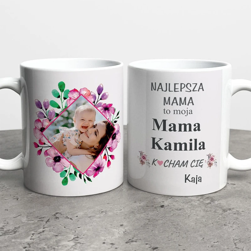 Kubek Na Dzień Mamy Ze Zdjęciem i Imieniem